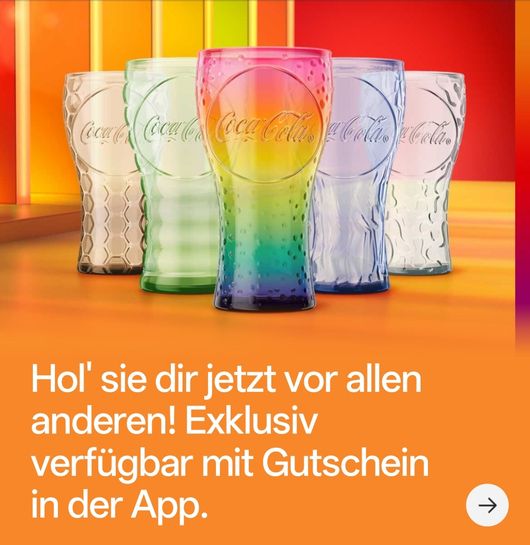 Coca Cola Gläser bei McDonald's – jetzt exklusiv im App-Vorverkauf at McDonald's