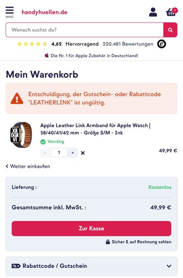 Geheimtipp: Apple Watch Leather Link Lederarmband S/M blau  bei Handyhllen  DE | Preisjger