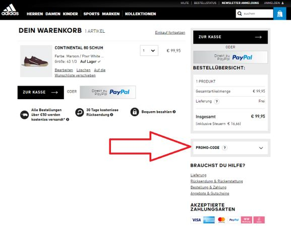 adidas online shop gutschein