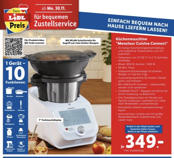 Monsieur Cuisine Connect Bei Lidl Wieder Da Ab 30 11 Preisjager