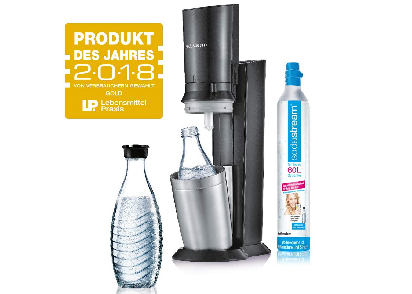 Sodastream Crystal 2 0 Wassersprudler Mit Co2 Zylinder Und 2x