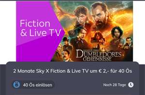 2 Monate Sky X Fiction & Live für 2€ + 40 Ös