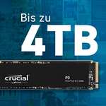 Crucial P3 500GB M.2 PCIe Gen3 NVMe Intern SSD, Bis zu 3500MB/s - CT500P3SSD8