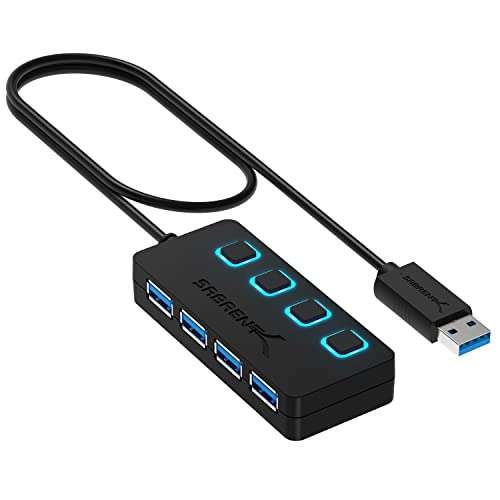 Sabrent 4-Port USB 3.0 Hub Hub mit Power Schaltern