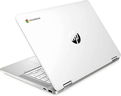 HP Chromebook x360 14a-ca0219ng (14 Zoll / HD Touch) 2in1 Laptop (Intel Celeron N4020, 64GB eMMC, 4GB LPDDR4, ChromeOS, QWERTZ) Silber/Weiß