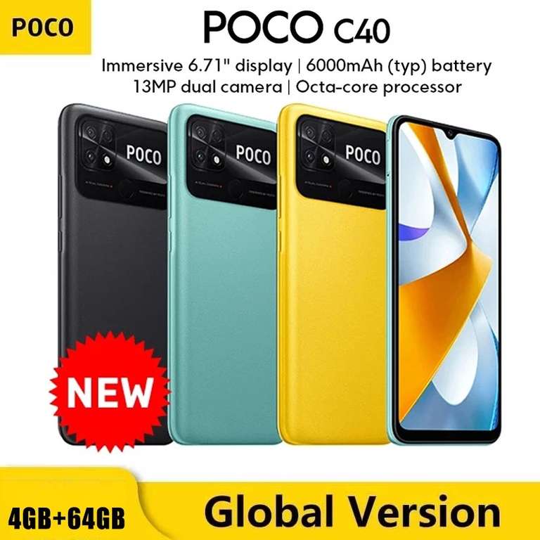 POCO C40 4GB/64GB in Gelb oder Grün