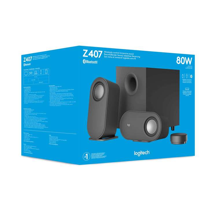 PC 2.1 Lautsprecher Logitech Z407 wieder sehr günstig verfügbar