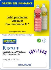 (PAYBACK - UNIMARKT) - gratis Vöslauer Bio Limonade (+ 10 ExtraPunkte - exkl. Pfand)