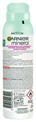 Garnier Mineral Ultra Dry Deodorant Spray, 150ml