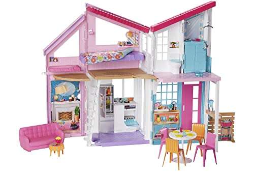 Barbie FXG57 - Malibu Haus Puppenhaus 60 cm breit mit +25 Zubehörteile