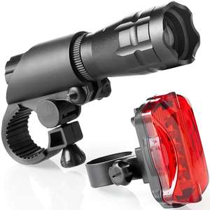 Fahrrad Scheinwerfer-Set mit abnehmbarer Taschenlampe, LED, 200Lm, wasserdicht