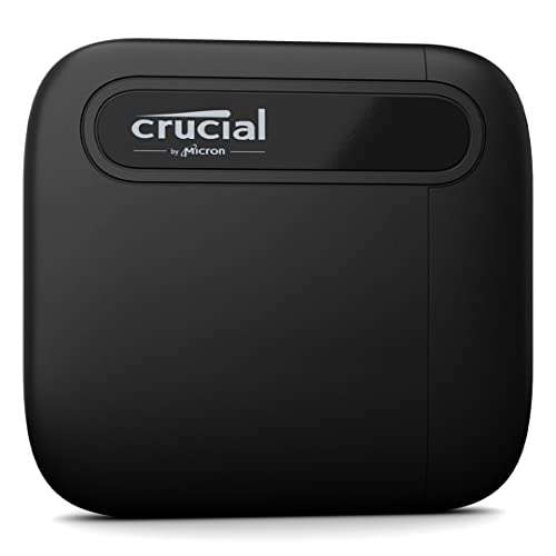 Crucial CT1000X6SSD9 X6 1TB Portable SSD – Bis zu 800MB/s – USB 3.2