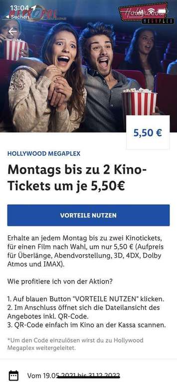 Kino-Montag im Hollywood-Megaplex (Gasometer, St. Pölten, SCN, Innsbruck, PlusCity)