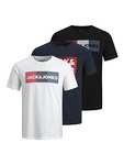 JACK & JONES Male T-Shirt 3er-Pack klassisch Logoprint / Größe XS-XXL