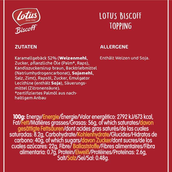 Lotus Biscoff | Topping | Dessert Sauce | | 1 kg