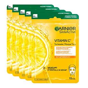 Garnier Feuchtigkeitsspendende Tuchmasken für sensible Haut, Mit Hyaluronsäure und Vitamin C,