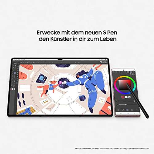 Samsung Galaxy Tab S8+, 256GB, 8 GB RAM, Wi-Fi, Android Tablet inklusive S Pen, Graphite, inkl. 36 Monate Herstellergarantie