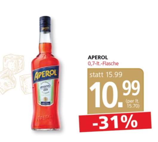 Spar Gourmet: Aperol mit 25%-Pickerl um 8,24 Euro
