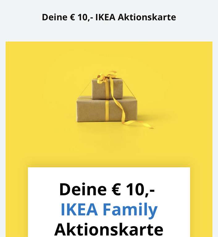 IKEA Family 10€ Aktionskarte