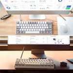 TECURS Mechanische Gamer Tastatur 60 Prozent mit Blaue Schalter, Anti Gosting, Beleuchtet
