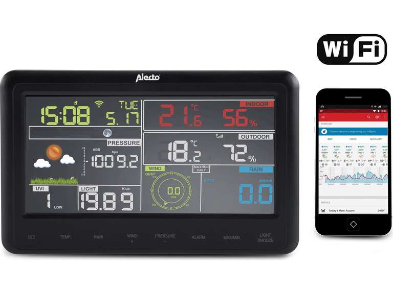 Alecto WS-5500 WLAN-Wetterstation mit App
