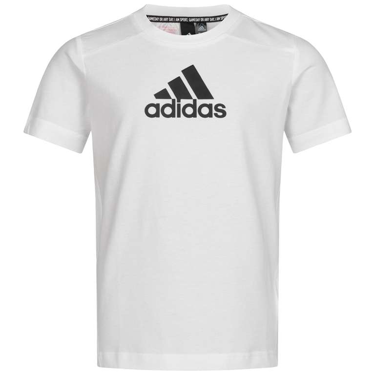 adidas Badge of Sport Jugend T-Shirt, weiß, blau, schwarz, Gr. 110 - 176