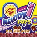 Chupa Chups Melody Pops, 48er Thekendisplay, fruchtige Erbeer-Lollis in Flötenform zum Musik spielen