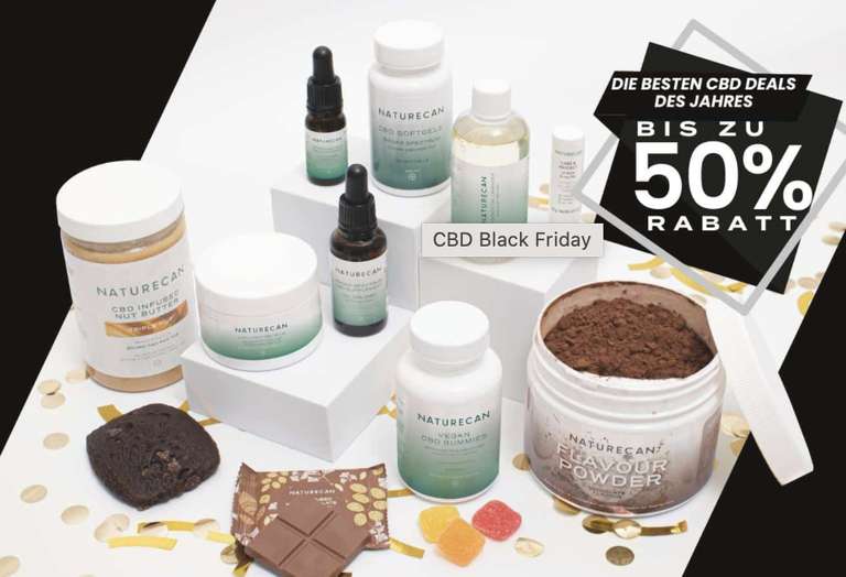 NatureCan Bio CBD Produkte - 50% Black Friday Sale + 15% zusätzlich mit Gutscheincode