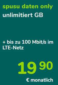 spusu daten only jetzt auch mit 100/40 Mbit's (LTE) um 19,90