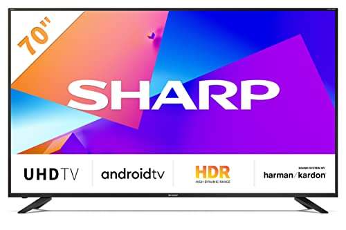 SHARP 70CL6EA Android TV 177 cm (70 Zoll) 4K Ultra HD LED Fernseher (Smart TV, Harman Kardon, Google Assistant)