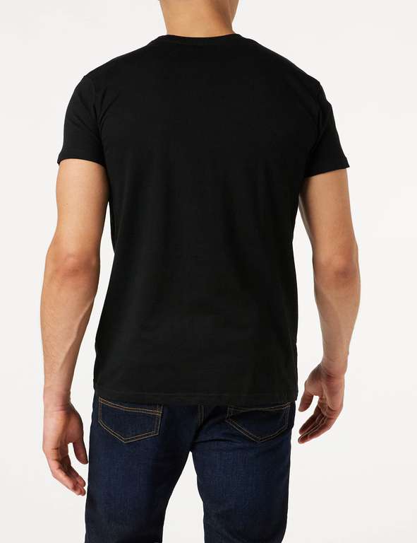 5x Lower East Herren T-Shirt mit Rundhalsausschnitt aus 100 Prozent Baumwolle schwarz (alle Größen)