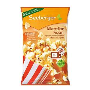 24x 90g Seeberger Mikrowellen-Popcorn karamell mit Sonnenblumenöl