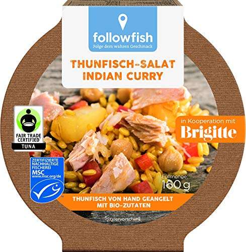 followfish MSC Thunfisch-Salat "Indian Curry" oder "Gusto Italiano" , 160 g