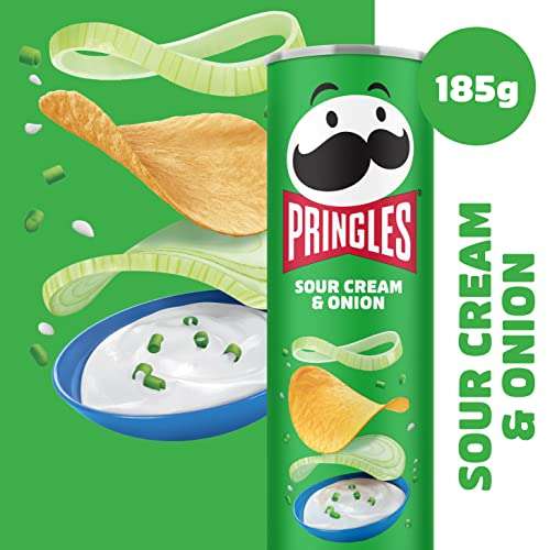 Pringles Klassiker Chips Mix, 3 x Sour Cream & Onion 185g, 3 x Hot & Spicy 185g (1,29€ pro Dose)
