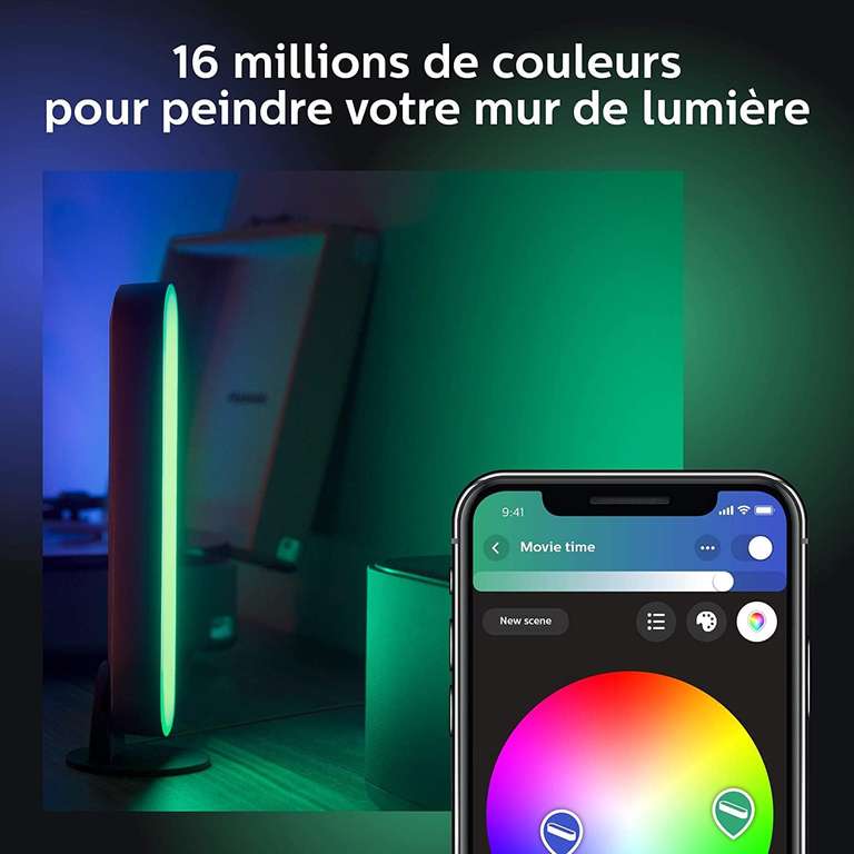 Philips Hue White & Color Ambiance Play Lightbar weiß 49lm, dimmbar, bis zu 16 Millionen Farben, steuerbar via App