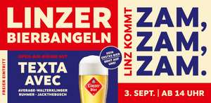 Linzer Bier(b)angeln am 3. September ab 14 Uhr bei freiem Eintritt (Brauereiführung / Live Musik: Texta, Avec, ... / 1 gratis Bier)