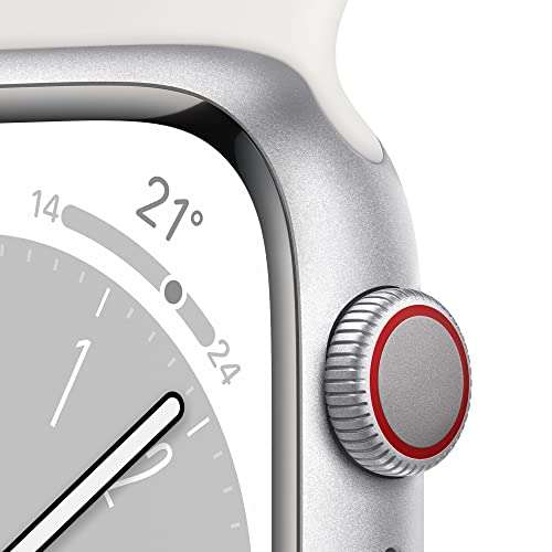 Apple Watch Series 8 (GPS + Cellular) 41mm od. 45mm, Aluminium Polarstern mit Sportarmband Polarstern