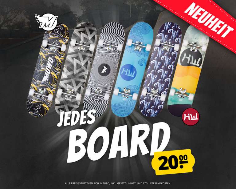 Sportspar: Jedes Skateboard nur 20€