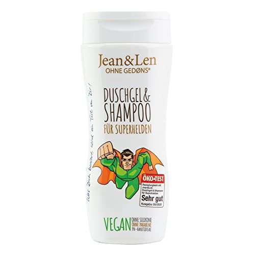 Jean & Len Duschgel & Shampoo Superhelden für Kinder, ohne Parabene und Silikone, 230ml