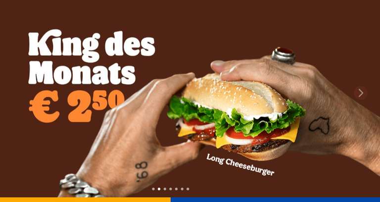 Burger King: King des Monats April ~ "Long Cheeseburger" um 2,50