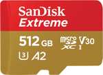 SanDisk Extreme R190/W130 microSDXC 512GB Kit UHS-I U3, A2, Class 10