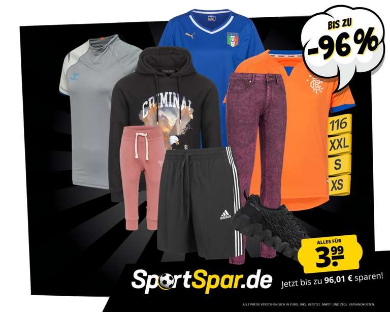 Sportspar: Restgrößen-Sale, jeder Artikel nur 3,99€