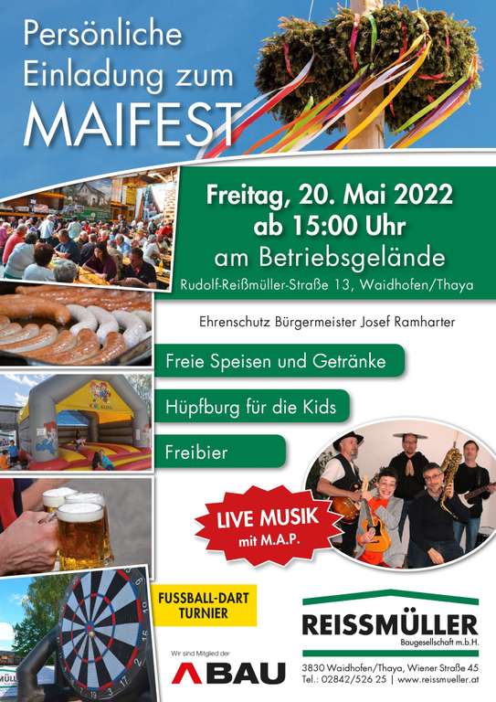 gratis Essen, Freibier: MAIFEST Waidhofen/Thaya, Niederösterreich