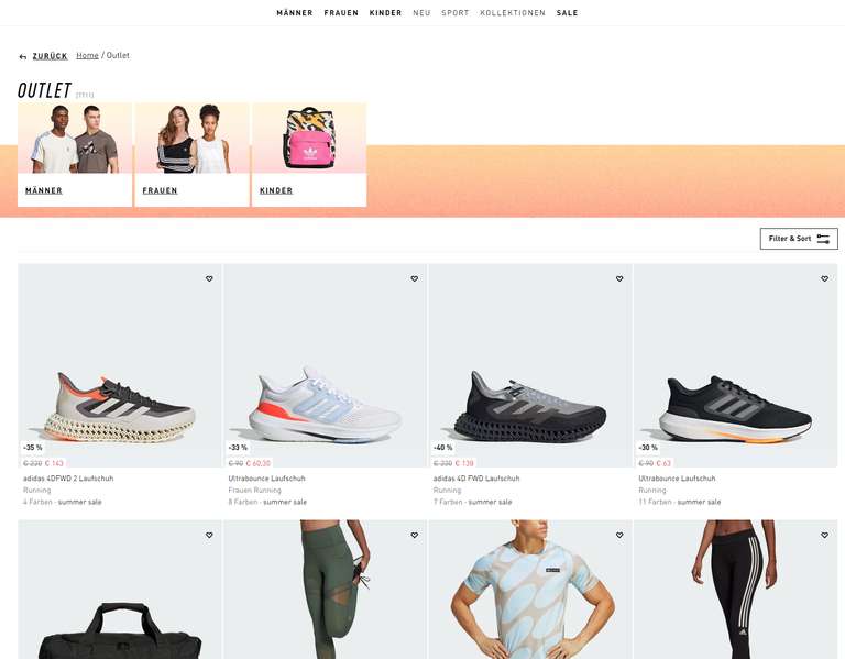 Adidas Online Store Sale - bis zu 50%