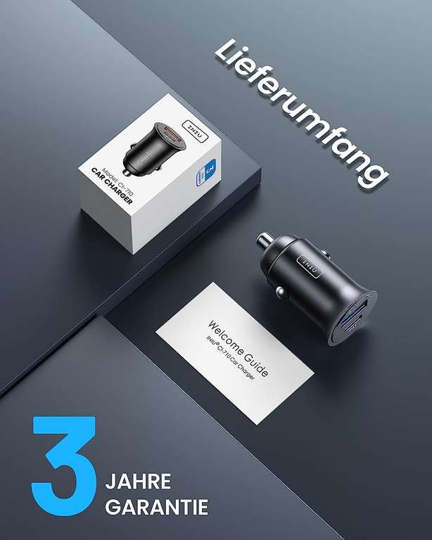 INIU Zigarettenanzünder USB Ladegerät, USB-A/C, 30W