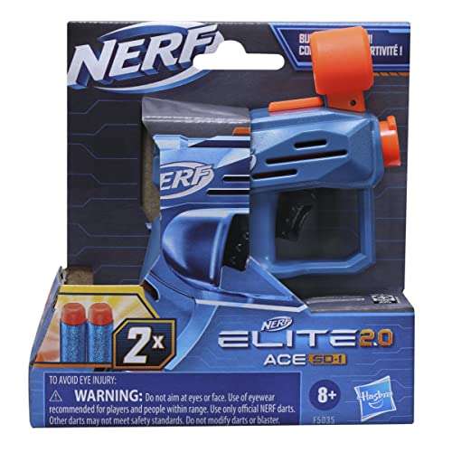 NERF "Elite 2.0 Ace SD-1 Dart-Blaster" Spielzeug Mini-Blaster mit 2 Elite Darts