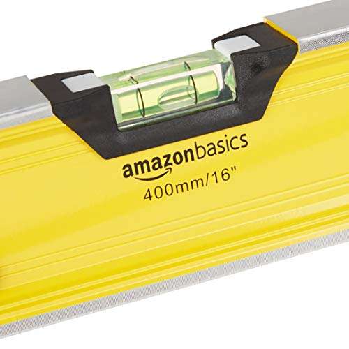 Amazon Basics magnetische Wasserwaage mit robustem Alu-Rahmen (180-90-45-Grad)