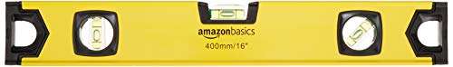 Amazon Basics - Magnetische Wasserwaage aus stoßfester Aluminiumlegierung, 180/90/45 Grad Blasen, 40,6cm