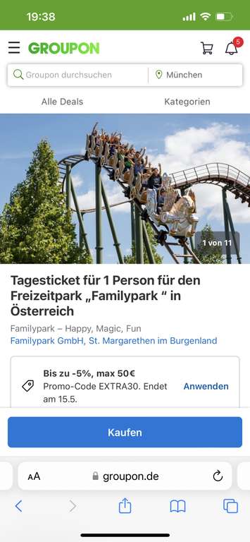 Family Park Ticket für 1 Person für 18,20€ statt 27€