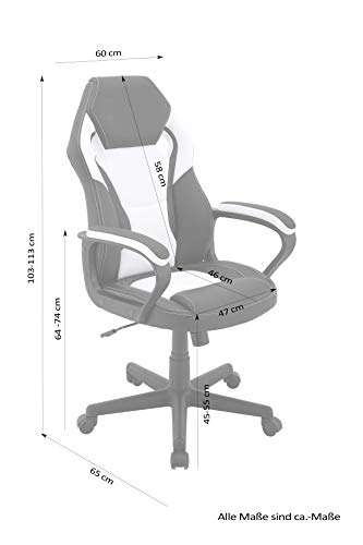 byLIVING Matteo Büro/Gaming Stuhl in Weiß oder Rot